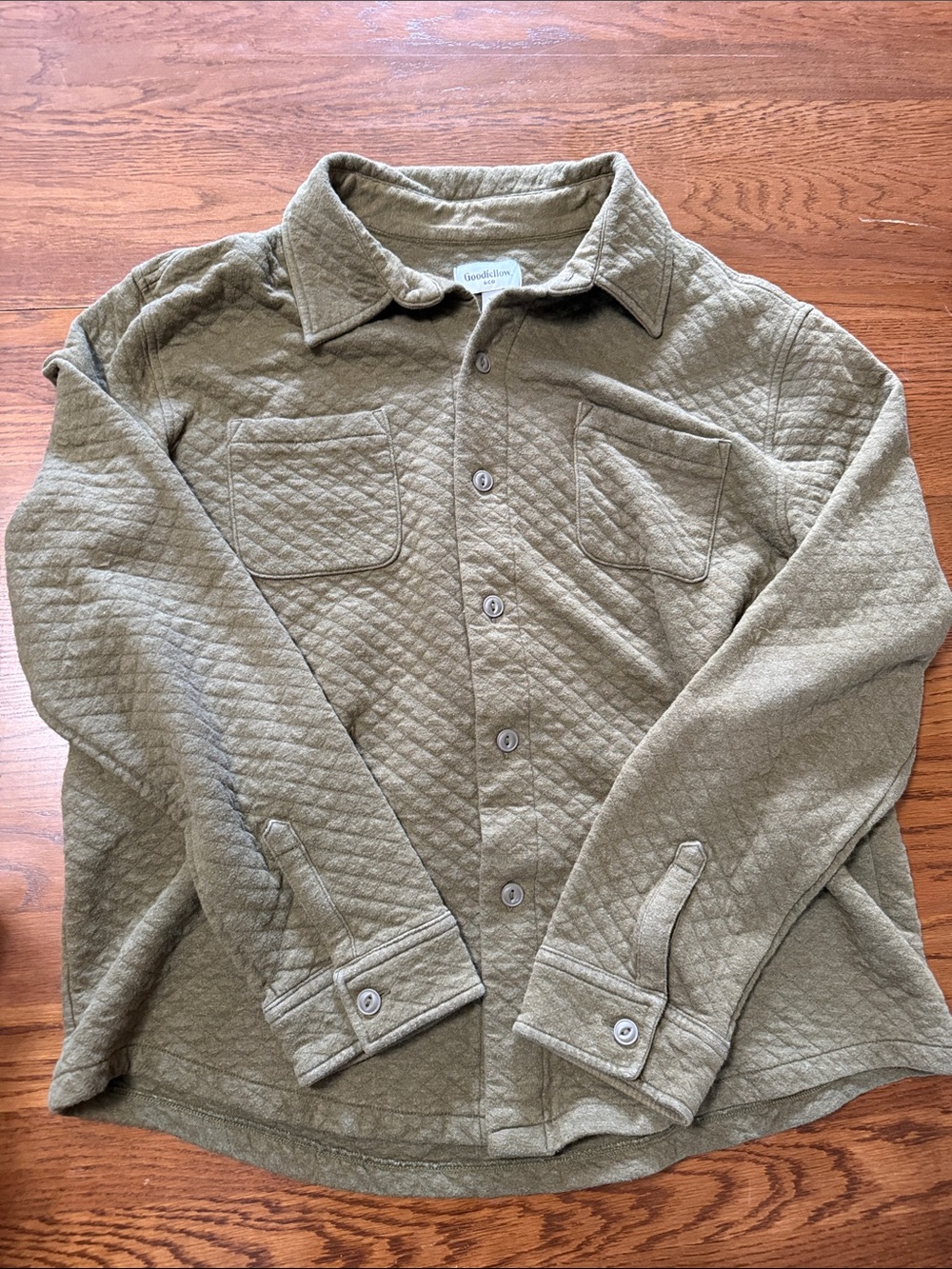 Goodfellow & Co Olive Quilted Lightweight Shirt Jacket